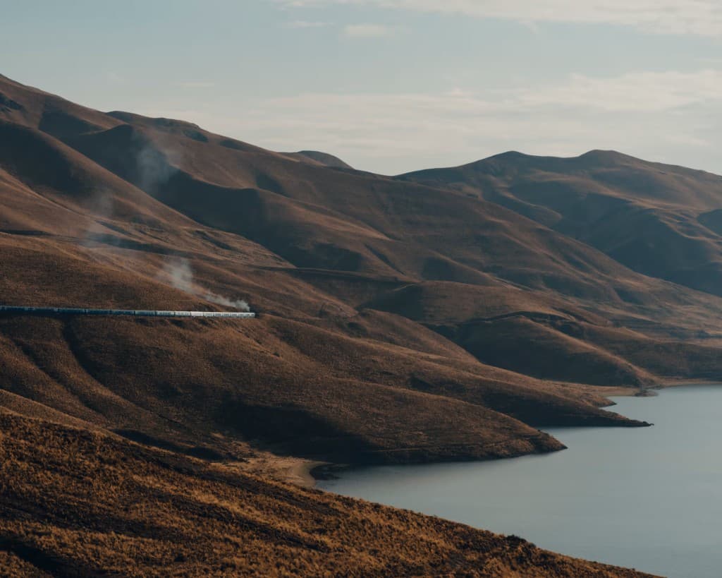 The Belmond Andean Explorer travelling through the Peruvian Andes. Photograph: Belmond Peru